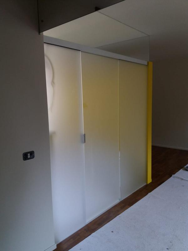 Vetrata scorrevole o porta interna in vetro - Vetreria Allais Torino