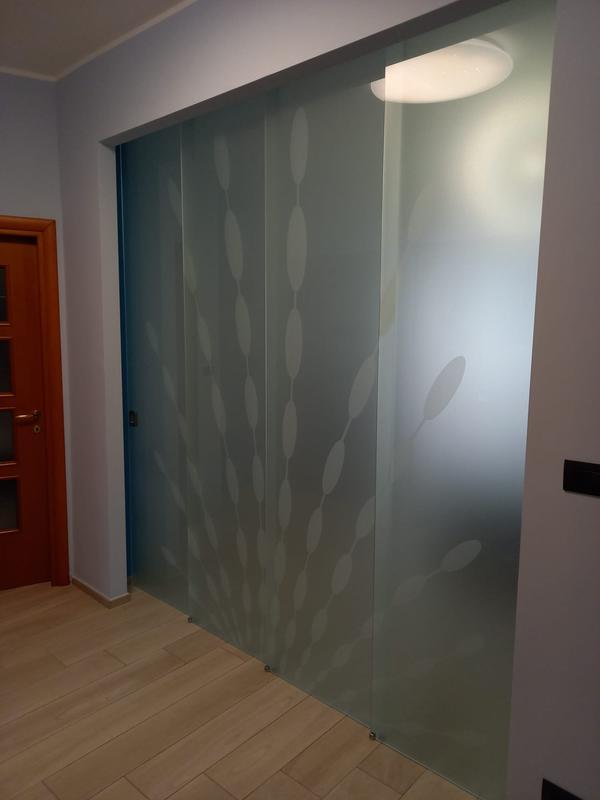 Vetrata scorrevole o porta interna in vetro - Vetreria Allais Torino