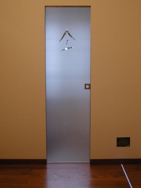 Vetrata scorrevole o porta interna in vetro - Vetreria Allais Torino