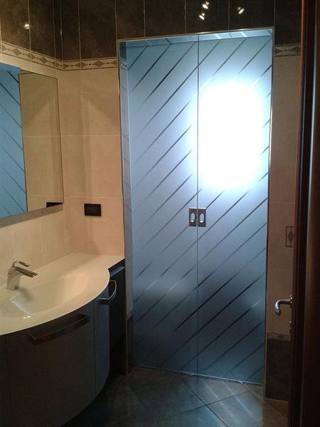 Vetrata scorrevole o porta interna in vetro - Vetreria Allais Torino
