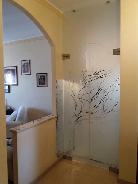 Vetrata scorrevole o porta interna in vetro - Vetreria Allais Torino