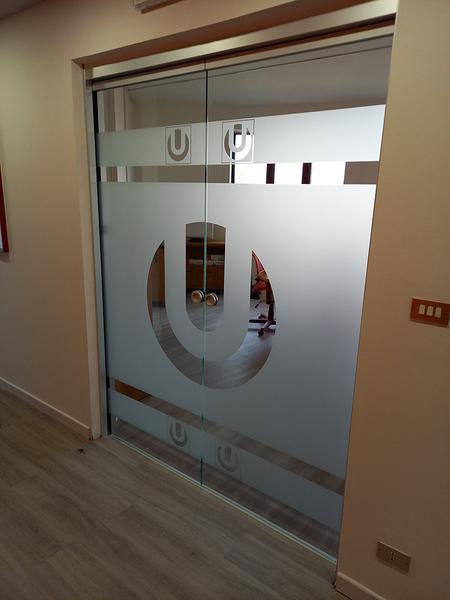 Vetrata scorrevole o porta interna in vetro - Vetreria Allais Torino