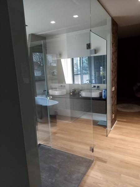 Vetrata scorrevole o porta interna in vetro - Vetreria Allais Torino
