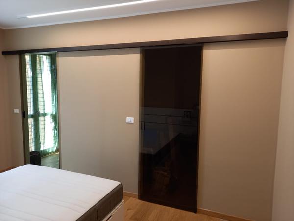 Vetrata scorrevole o porta interna in vetro - Vetreria Allais Torino